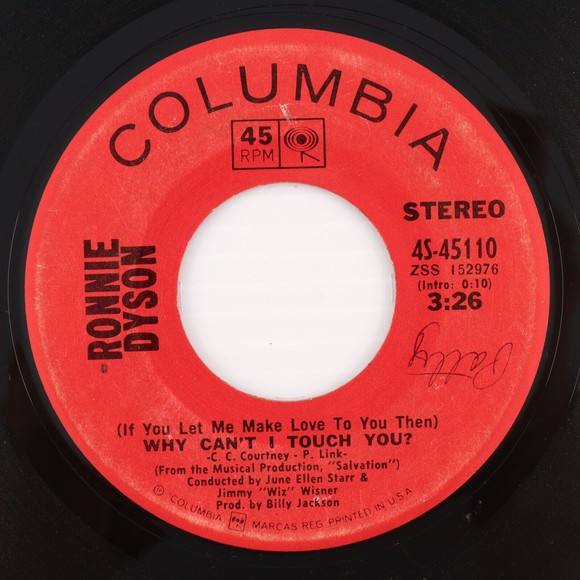 Ronnie Dyson - Why Can't I Touch You / Girl Don't Come 45 rpm 7" Record 4S-45110 - Picture 1 of 8